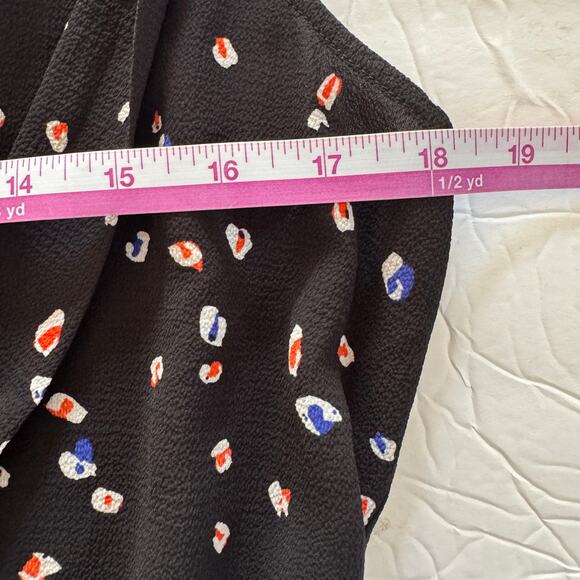 Vince Camuto Jumpsuit Women's M Black‎ Floral Design Sleeveless Front Tie - Picture 7 of 11